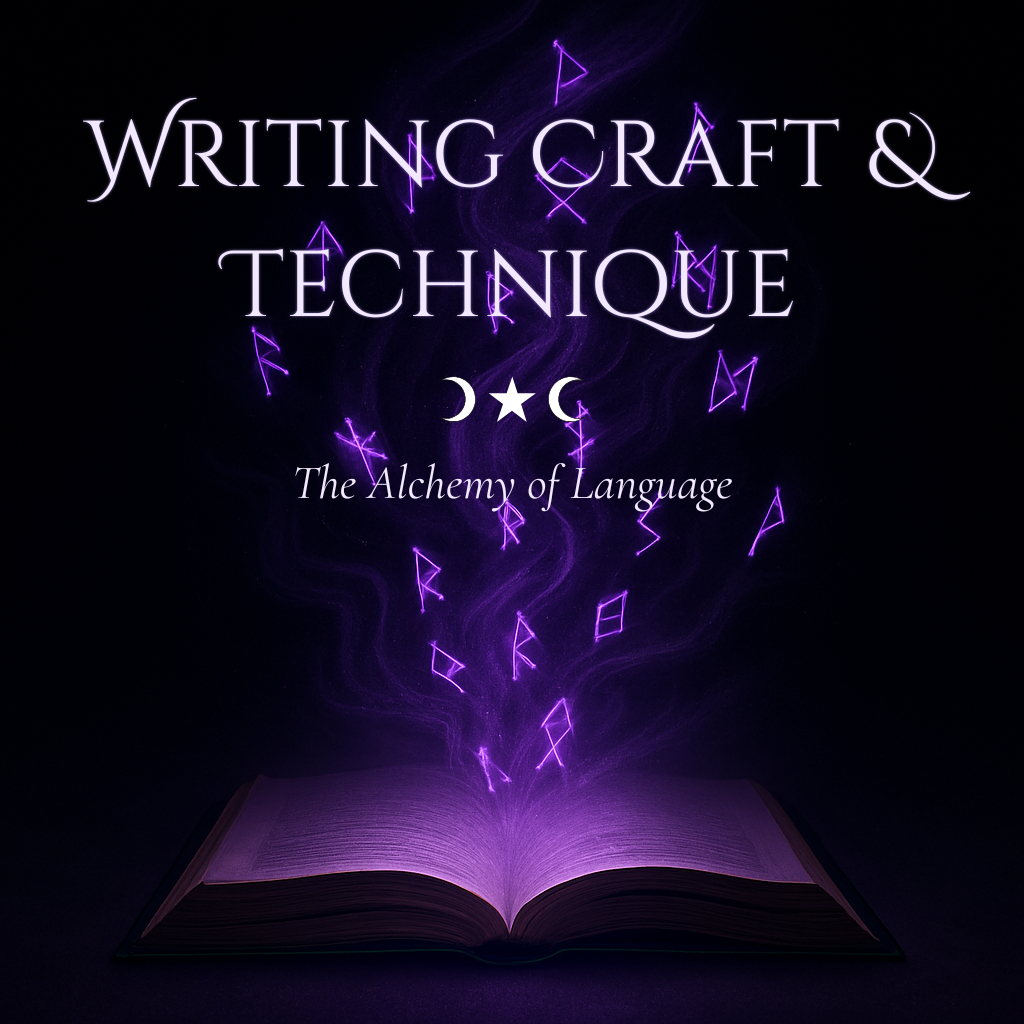 Ethereal purple light swirls from an open book, representing creativity, rhythm, and the art of language.