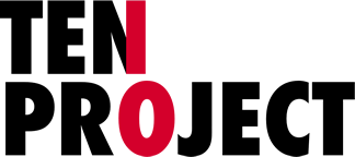 The image shows the Ten Project logo which is the words in black with a red feature