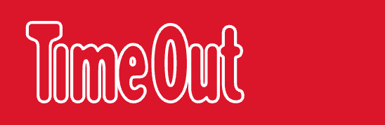 Red background with white text that reads "Time Out" - this is the masthed for Time Out magazine, a useful source of information for what's on in London.
