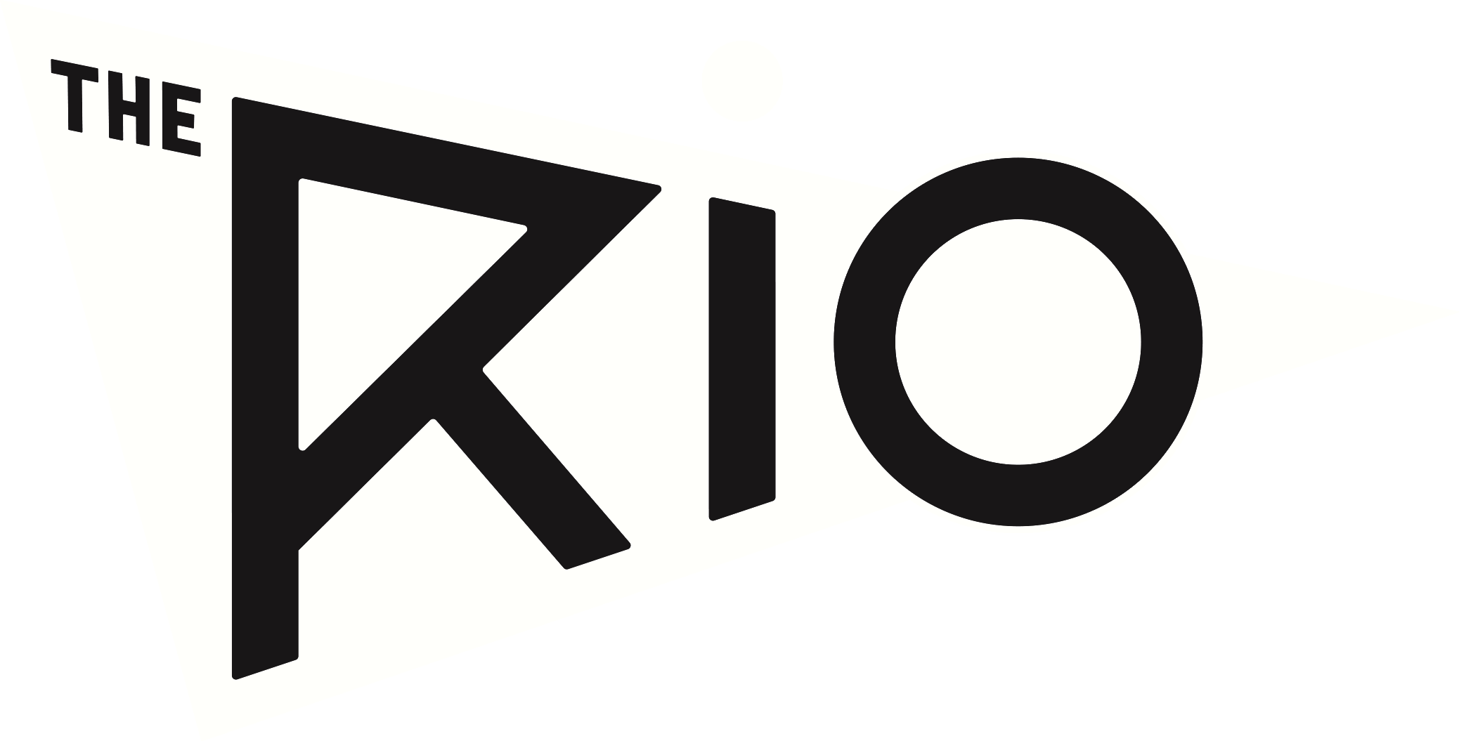 The image shows the Rio cinema logo which is black and white writing
