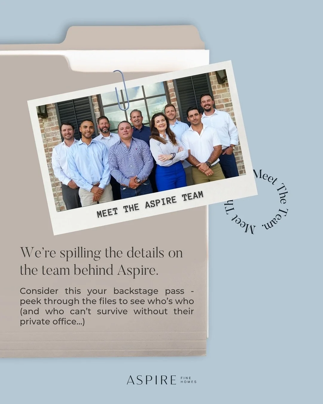 We wrangled the Aspire team long enough to snap a group photo (miraculously, everyone&rsquo;s eyes are open).

Now that we have proof they all exist...we&rsquo;re officially opening the suggestion box: What video content should we make David record f