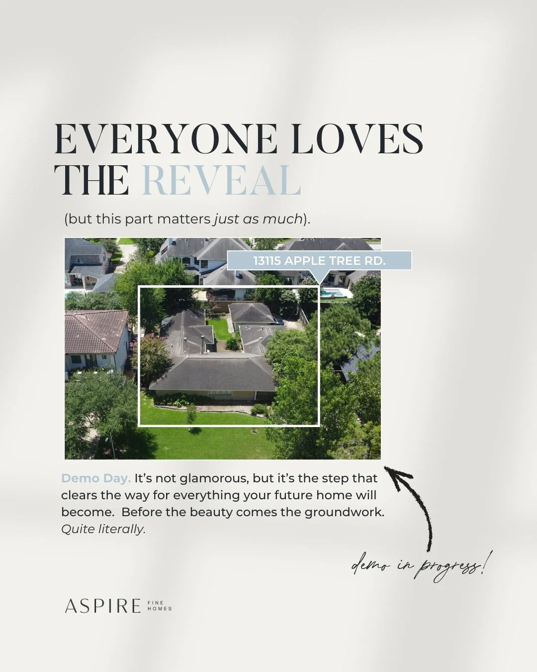 Demo Day isn&rsquo;t the pretty part of custom building&hellip; but it might just be the most important.

Every scoop and teardown sets the stage for what&rsquo;s coming next: the kitchen that actually functions, the staircase moment you can&rsquo;t 