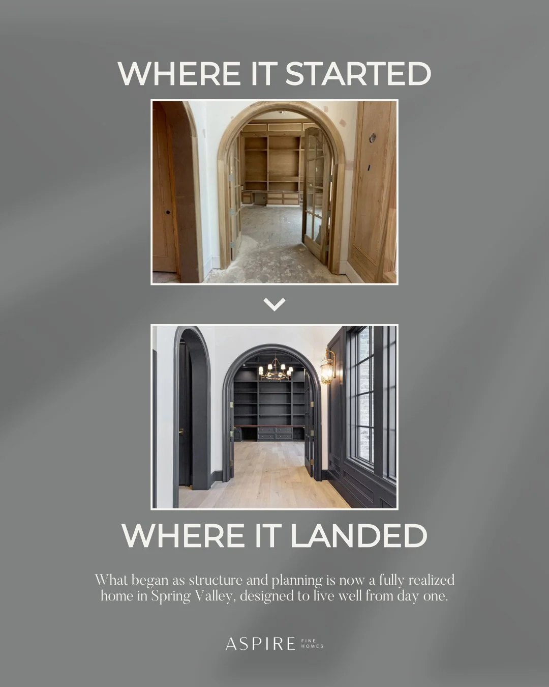 What began as structure and planning is now a fully realized home in Spring Valley. From early decisions around layout and flow to the final details that bring it all together, every step was approached with intention.

This is the part of the proces