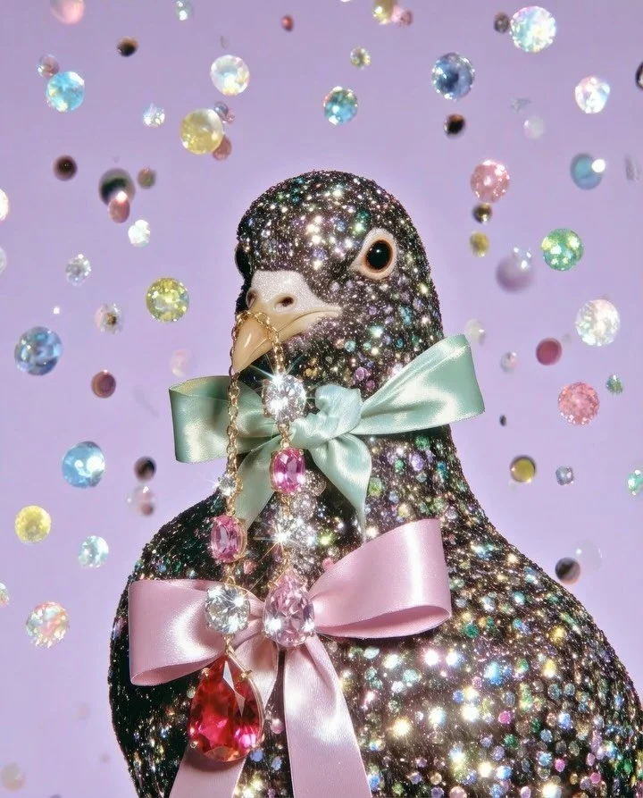 Adorned 💕✨

🎞️Created by Chaosdreamland 

Made using @krea_ai 💻

#pigeonlovers❤️ #pigeons #editorial 

Artificial intelligence / wildlife / imagined / creative director / pastel / jewellery / jewelled / Chaosdreamland / machine learning / fashion