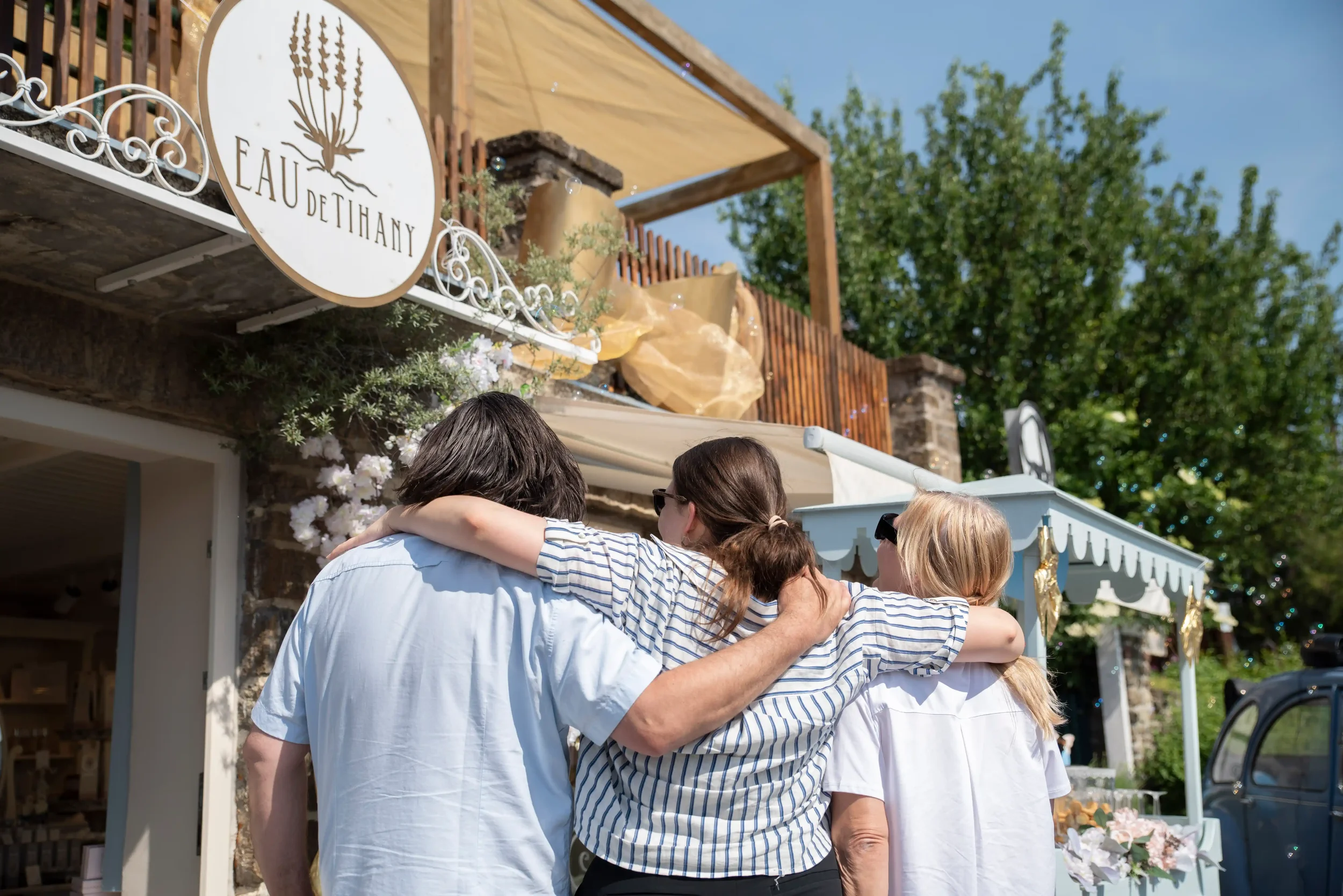 Junior perfumer Nyárádi Natália with her parents at their founding Eau de Tihany atelier, celebrating 15 years of family lavender craftsmanship and botanical storytelling