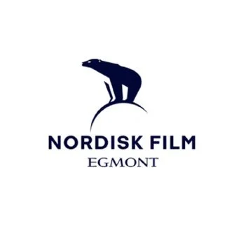 Logo of Nordisk Film Egmont, featuring a stylized polar bear standing on a curved surface.
