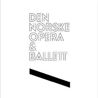 Logo for Den Norske Opera & Ballet with black diagonal stripe