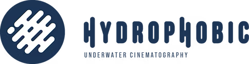 Hydrophobic logo with blue text and graphic symbol