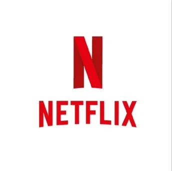 Netflix logo with a red 'N' above the word 'Netflix' in red text.