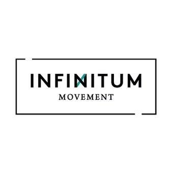 Logo with the words 'INFINITUM MOVEMENT' inside a rectangular border.