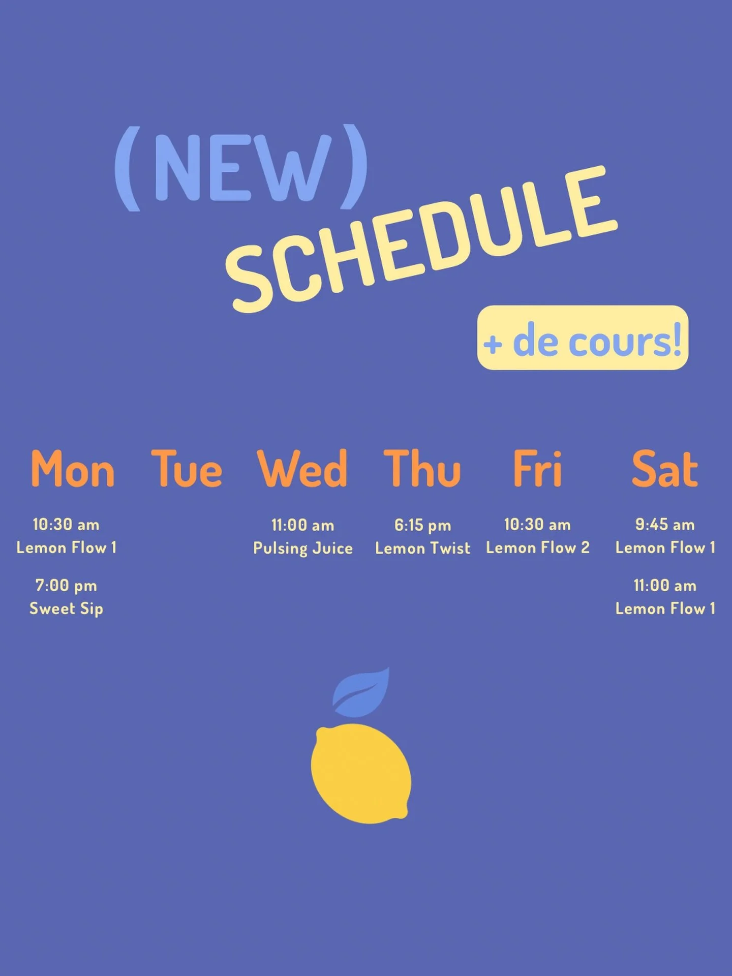 Nouvel horaire ~ Ajout le jeudi soir et samedi matin!

Move. Laugh. Repeat. Our zesty Reformer classes are small, fun, and unforgettable 🍋

#pilatesmontreal #ndgmontreal #reformerstudiomtl