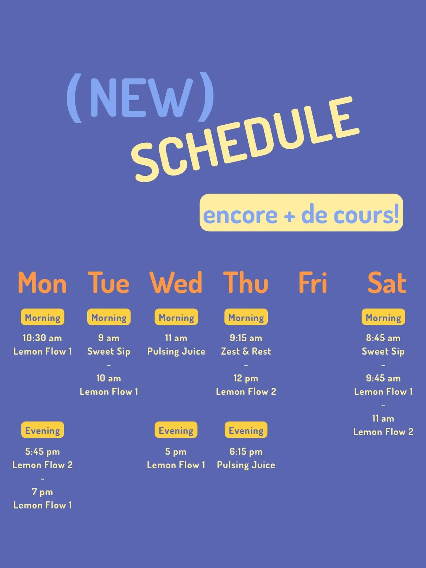 Encore plus de flow 🍋 Your schedule just got juicier!

#pilatesmontreal #mtlreformer #ndgpilates #ndgmtl #studiopilatesmontreal