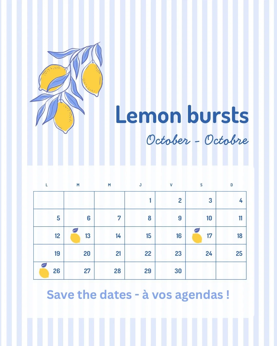 We are too excited... October Lemon Bursts are coming soon 🍋  For now, pop these dates down into your calendar!

#pilatesmontreal #reformermontreal #pilatesreformer #ndgmontreal