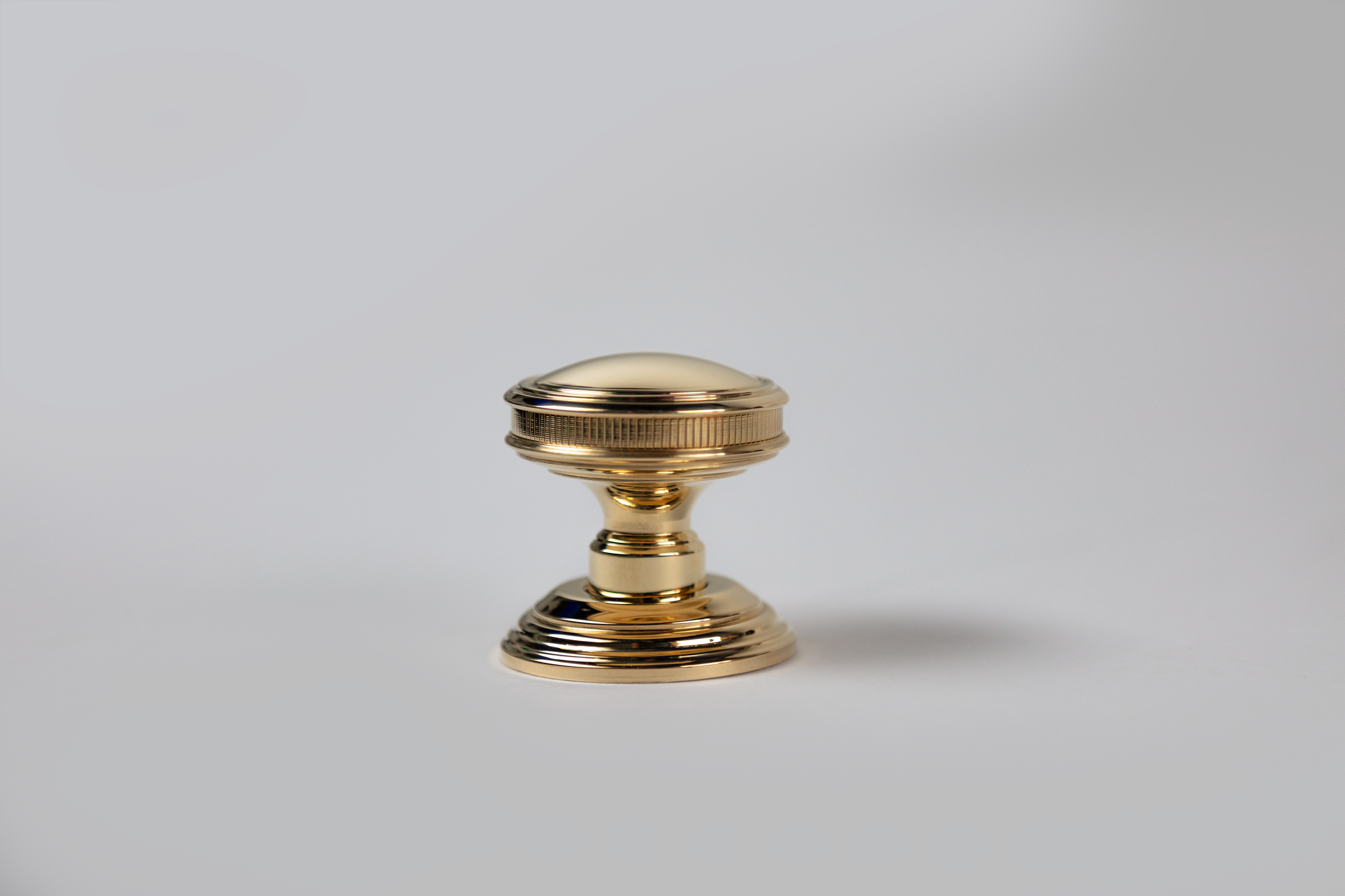custom traditional door knob in polished brass