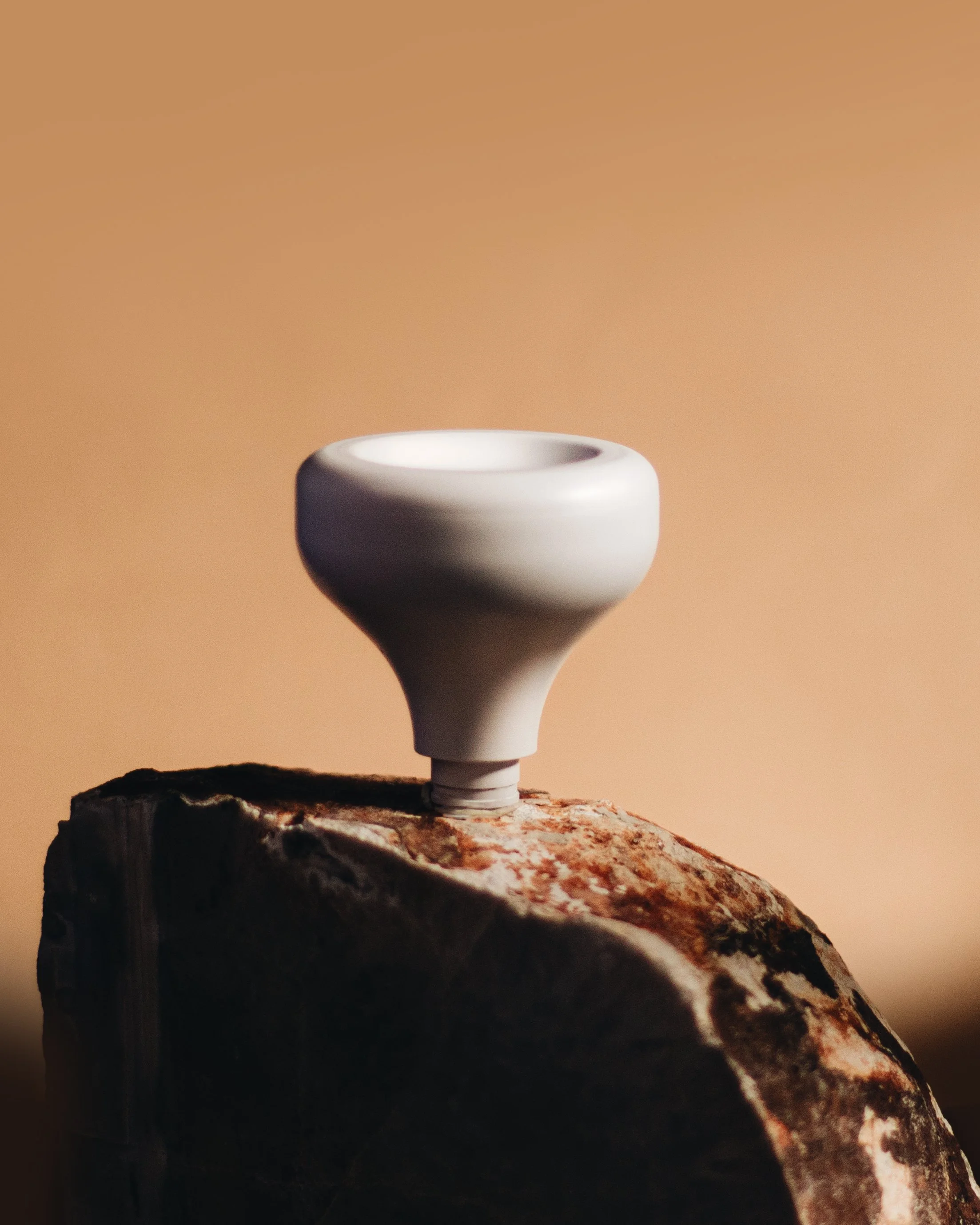 custom knob in cream ceramic finish