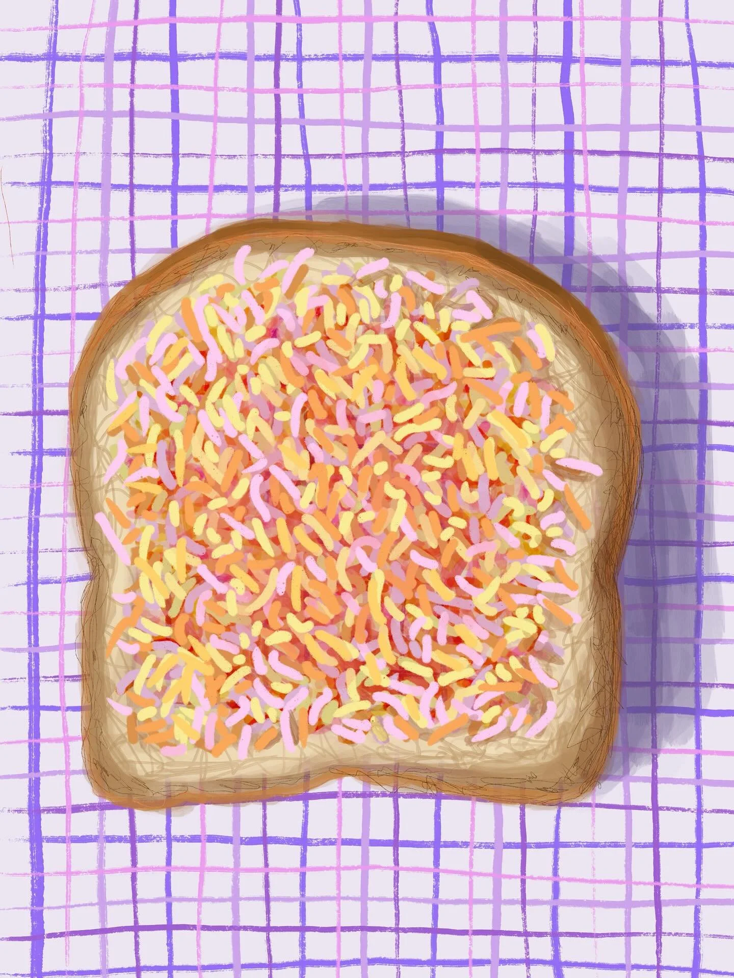 of een boterham met vruchtenhagel? @geluksbeestjes 
#procreatedrawings #digitalartist #procreate #artistsofinsta #kunst #kunstenaar #illustrator #digitaal