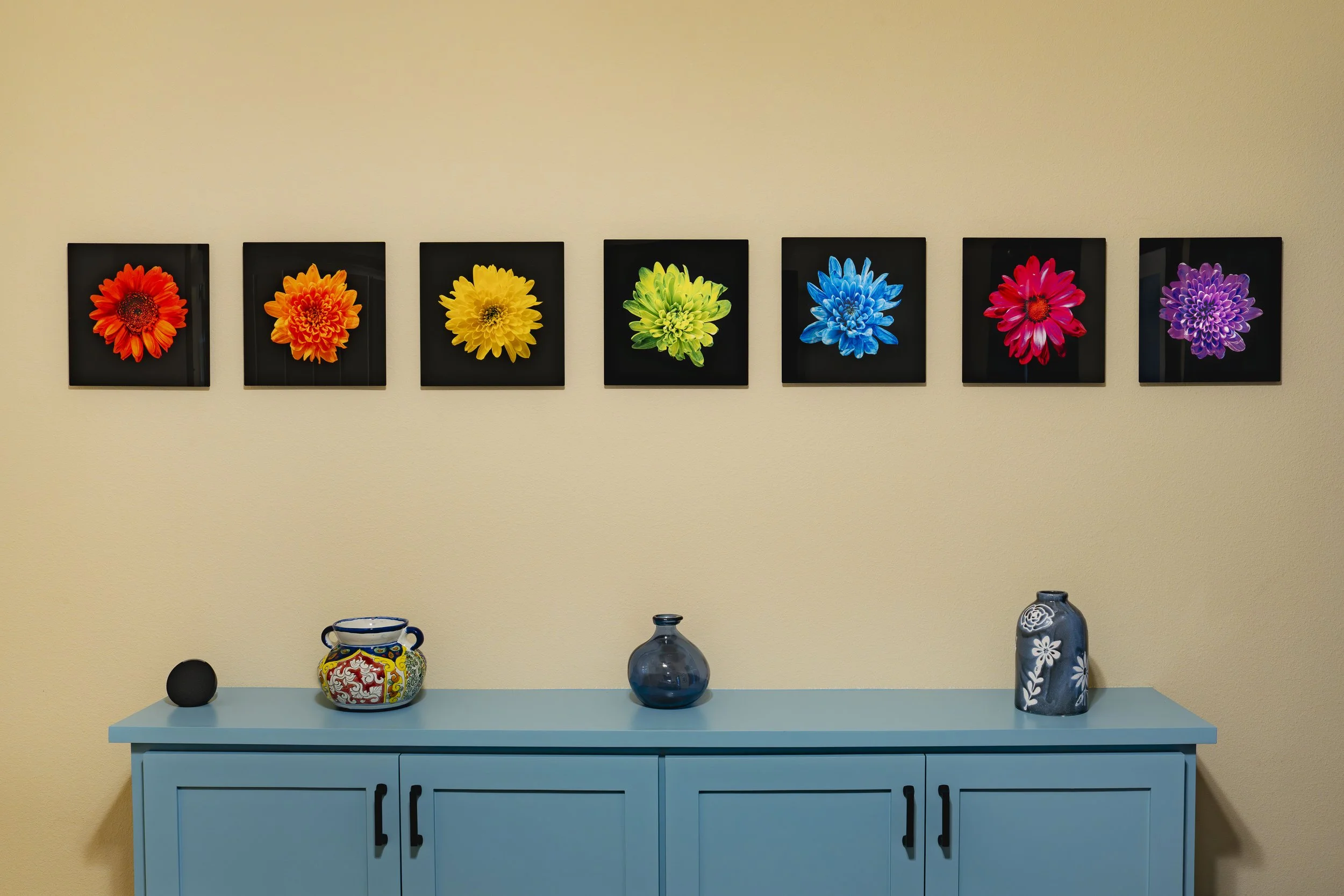 Rainbow Flower Series - Seven 12" x 12" High Gloss Metal Prints