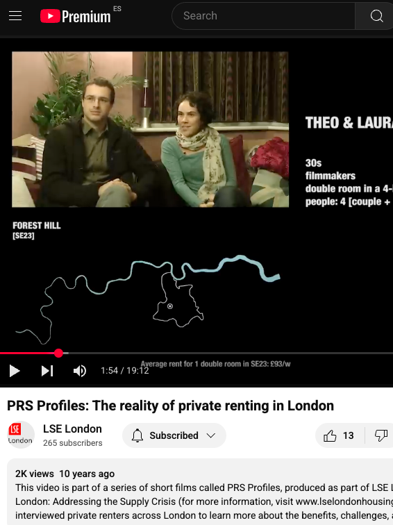 VIDEO:  (2015) PRS Profiles: The reality of private renting in London