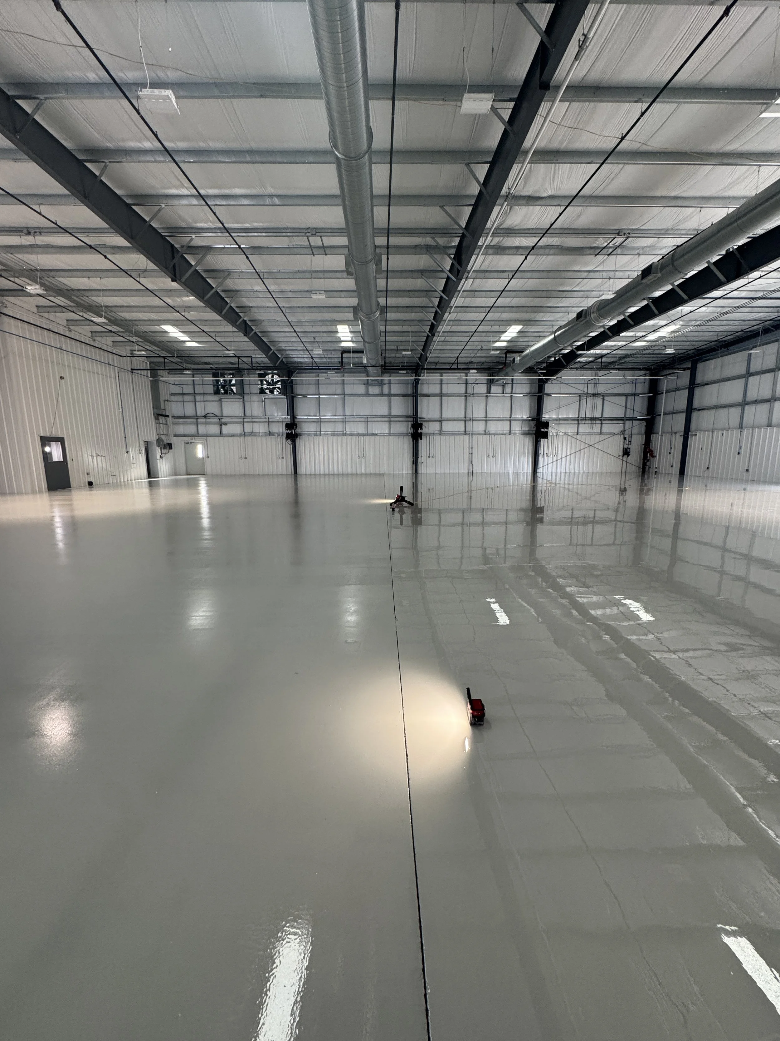 Before and after epoxy flooring 