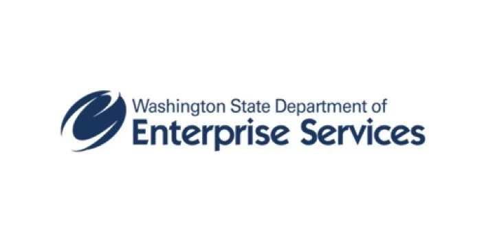 Logo of Washington State Department of Enterprise Services with a stylized blue swirl icon.
