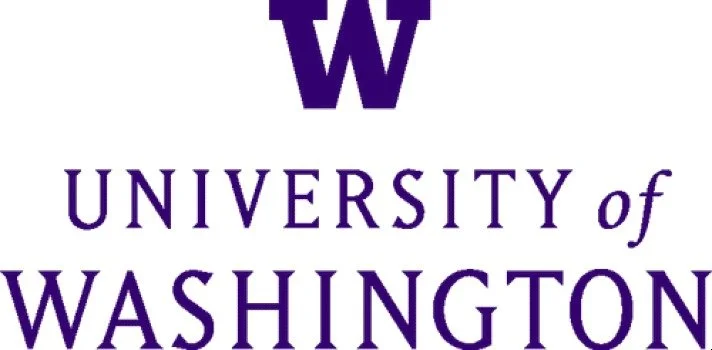 University of Washington logo in purple text with a large W at the top