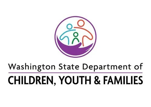 Logo of Washington State Department of Children, Youth & Families with stylized figures in a circle.