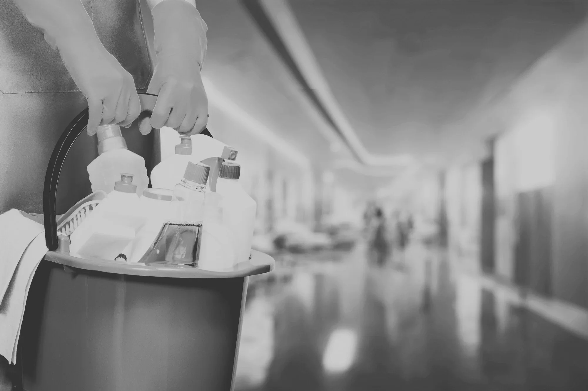 Facility cleaning services using professional janitorial supplies to support commercial cleaning services and sanitation standards in healthcare environments