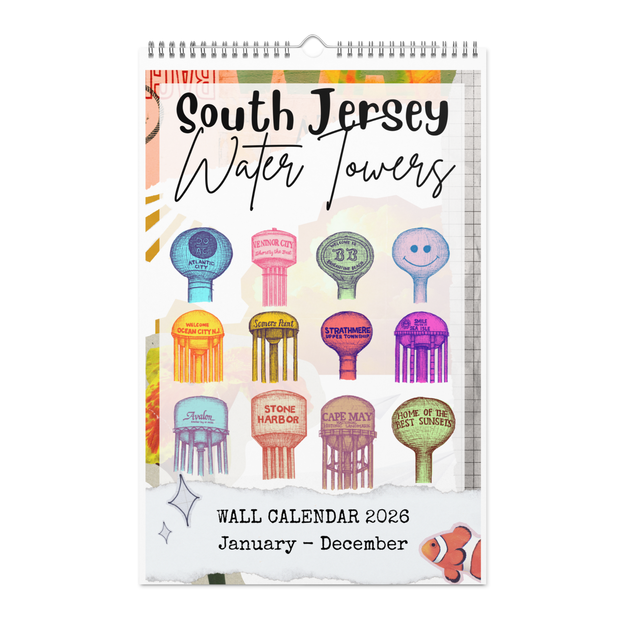 Water Towers Wall Calendar 2026