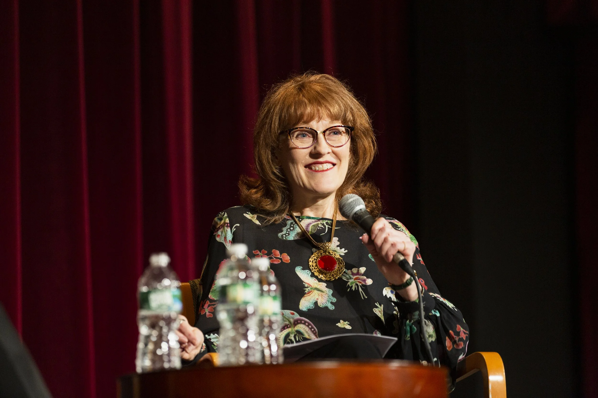 Guy Perrotta and Jane Ferguson share a laugh during a Q&A at the DGA theater in New York City with Time magazine film reviewer Stephanie Zacharek (seen above).