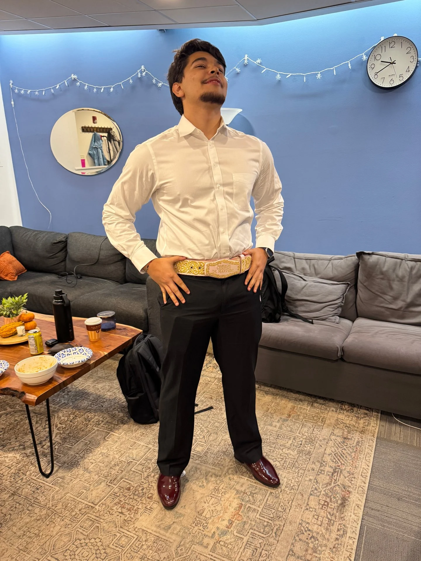 Raul&rsquo;s officially joined the Mariachi band&mdash;and he&rsquo;s got the belt buckle to prove it! 🎶✨
Loving the joy and personality he brings to the crew!
#MariachiStyle #CampusLife #RaulOnTheRise #BeltBuckleBrag