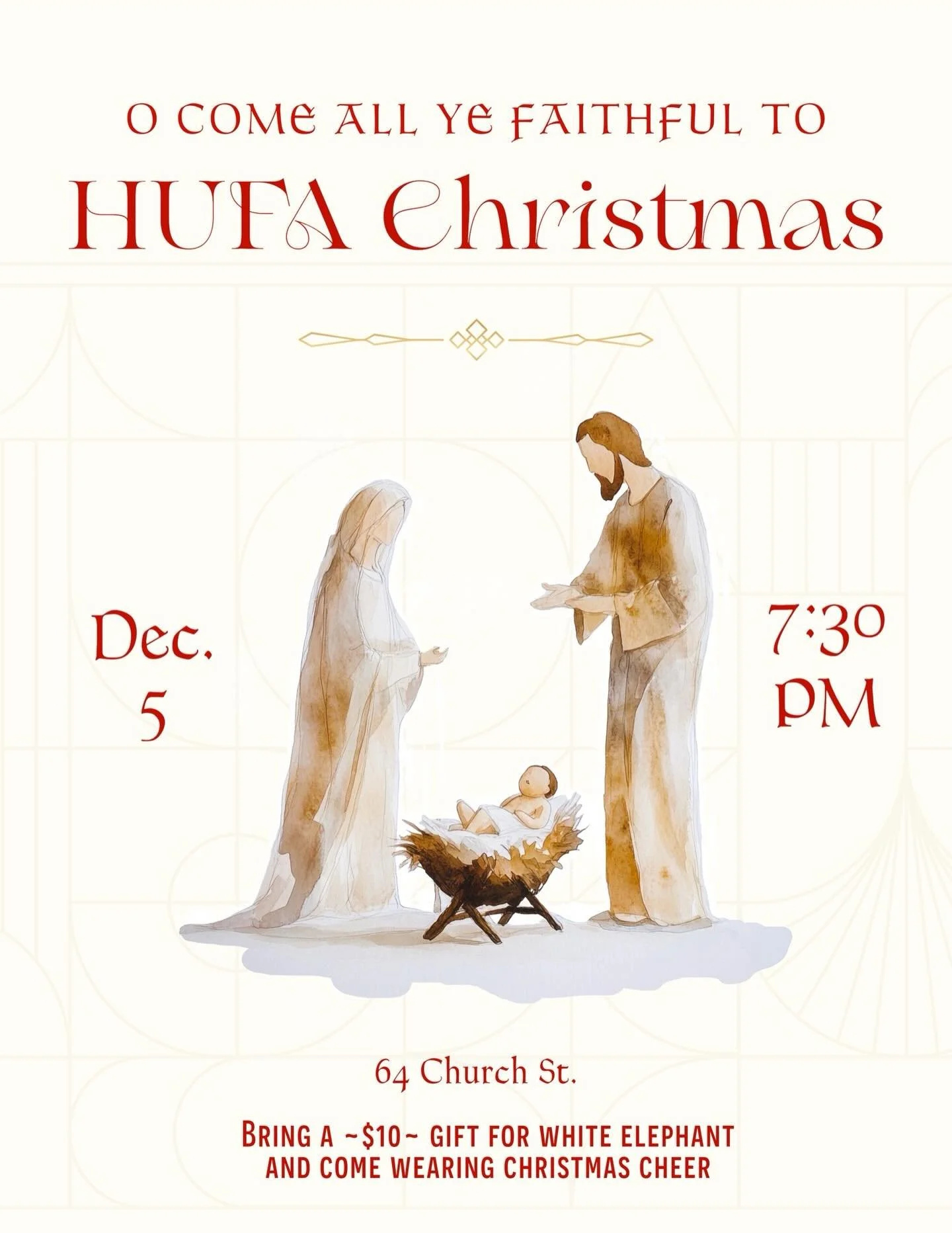 Join us on Friday for HUFA Christmas!! Dress in your Christmas gear and don&rsquo;t forget a white elephant gift! We can&rsquo;t wait to see you there 🎄✨