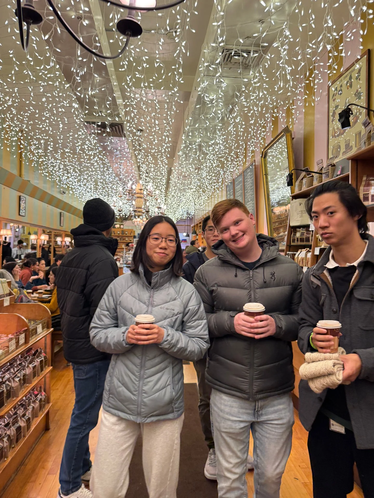 Hot cocoa kind of night for Jonathan, Justin, and Esther 🍫☕ Sweet fellowship and warm hearts all around at CU Gloria! #CUGloria #ChristianUnion #HarvardFaith #WinterWarmth