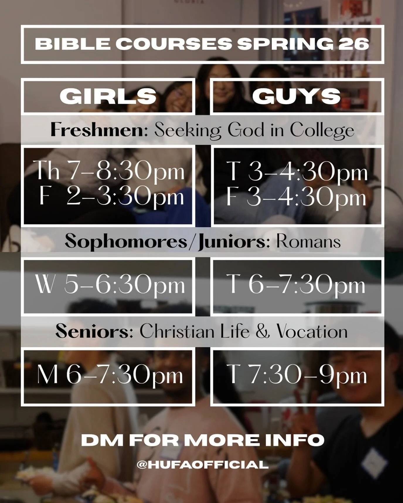 📣 GET HYPE!! 📣 HUFA Bible Courses are officially back in session so come join us in fellowshipping together 🤗 DM us to get plugged in!