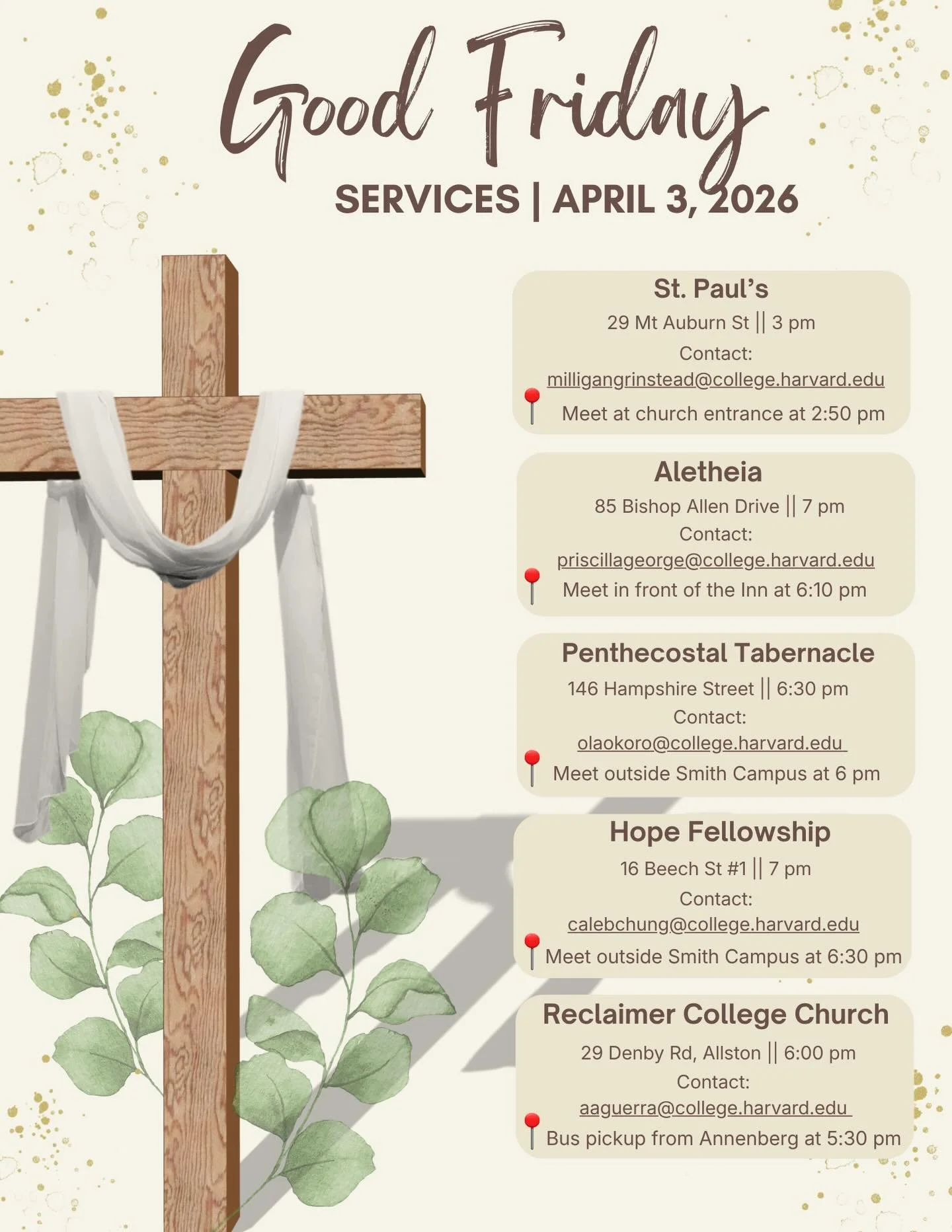 Join us for Good Friday church services! Whether it&rsquo;s your first time or you&rsquo;re a regular attendee, we would love to see you there 🫶