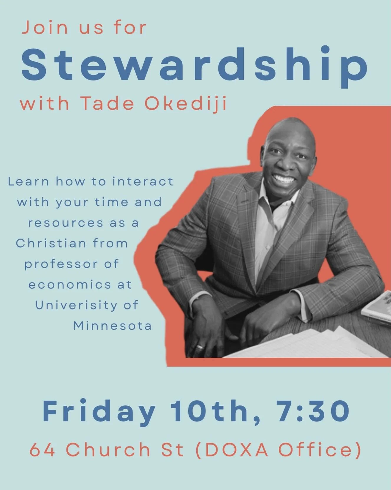 DOXA is BACK!! We hope to see everyone on Friday for an amazing talk from Professor Tade Okedigi!