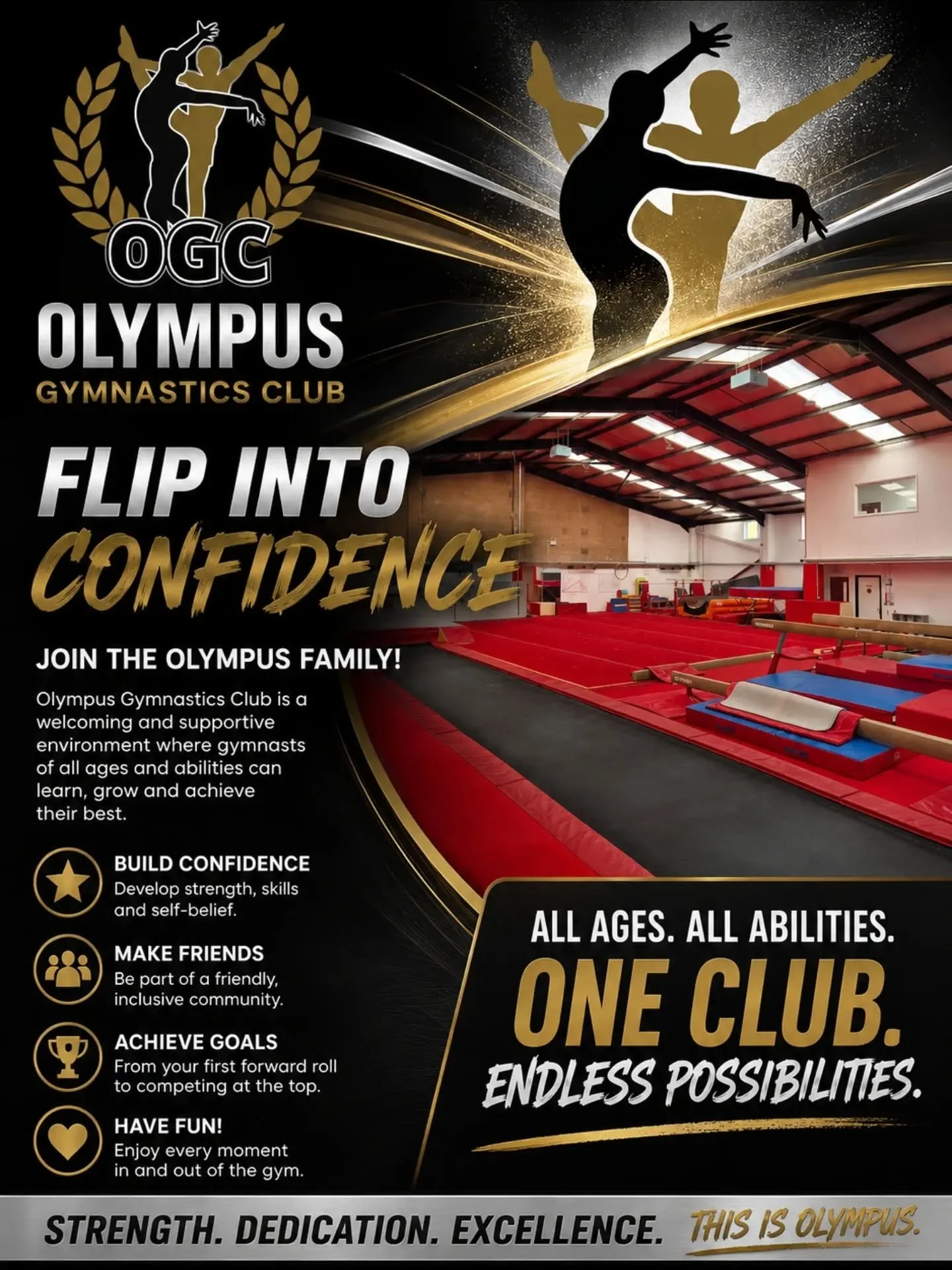 🌟 Ready to flip, swing, bounce &amp; shine? 🌟

At OGC Olympus Gymnastics Club, we&rsquo;re more than just a club &mdash; we&rsquo;re a family that helps children grow in confidence, strength, and skills while having fun every step of the way 🤸✨

W