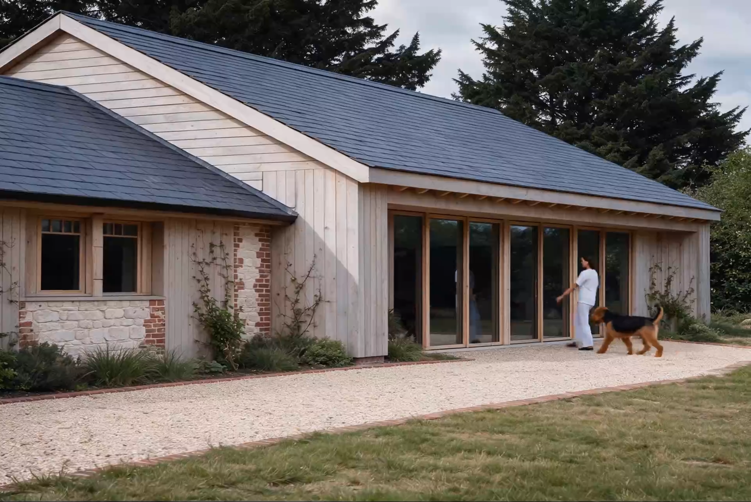Garden outbuilding designed as a private home gym at Montford House, designed by Studio 9 Architecture