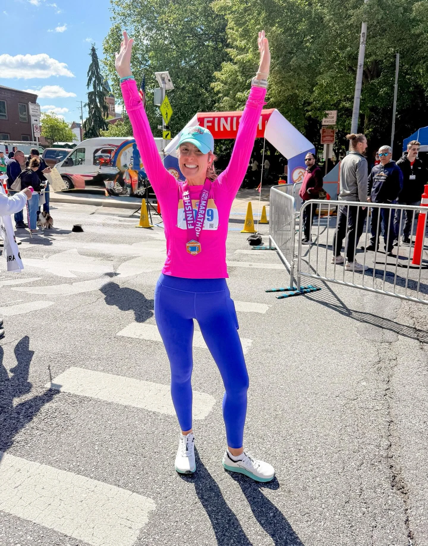 ✅ Marathon No. 11
✅ New PR (4:13:35) 
Super happy, give I just raced two weeks ago.
Tiny race&hellip; Perfect weather&hellip; lovely course&hellip; chipping away at my finish time. Also have the best support from my hubby, bestie, and running friends