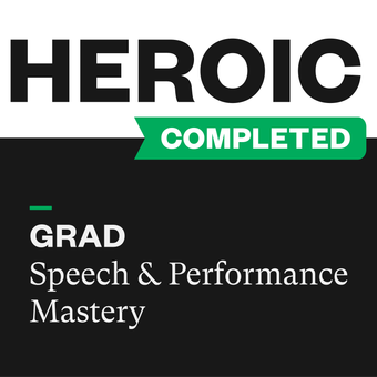 HEROIC Speech Writing & Stage Performance Mastery Certification Logo