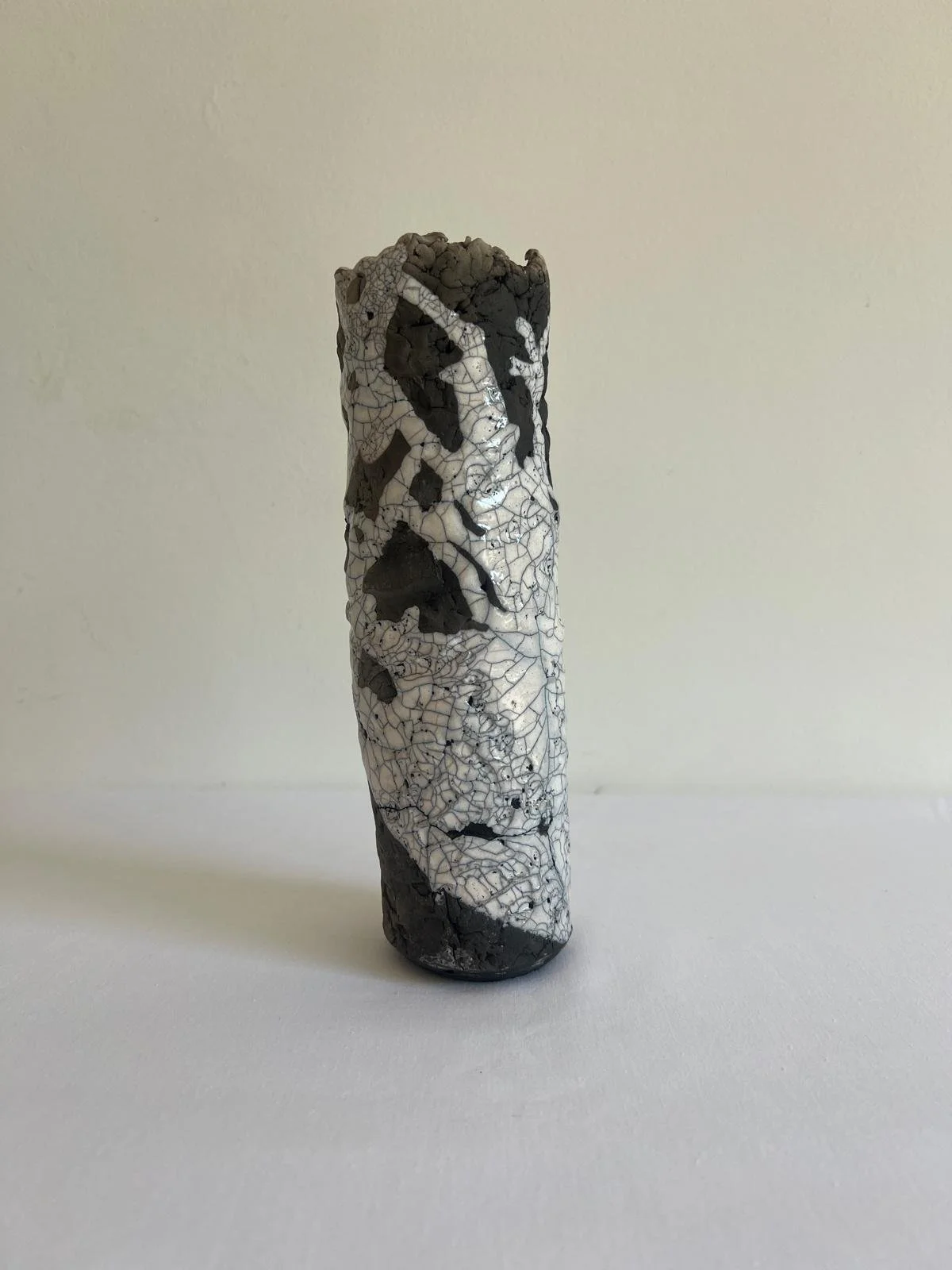 Tall vase | Slab-built | Raku glaze