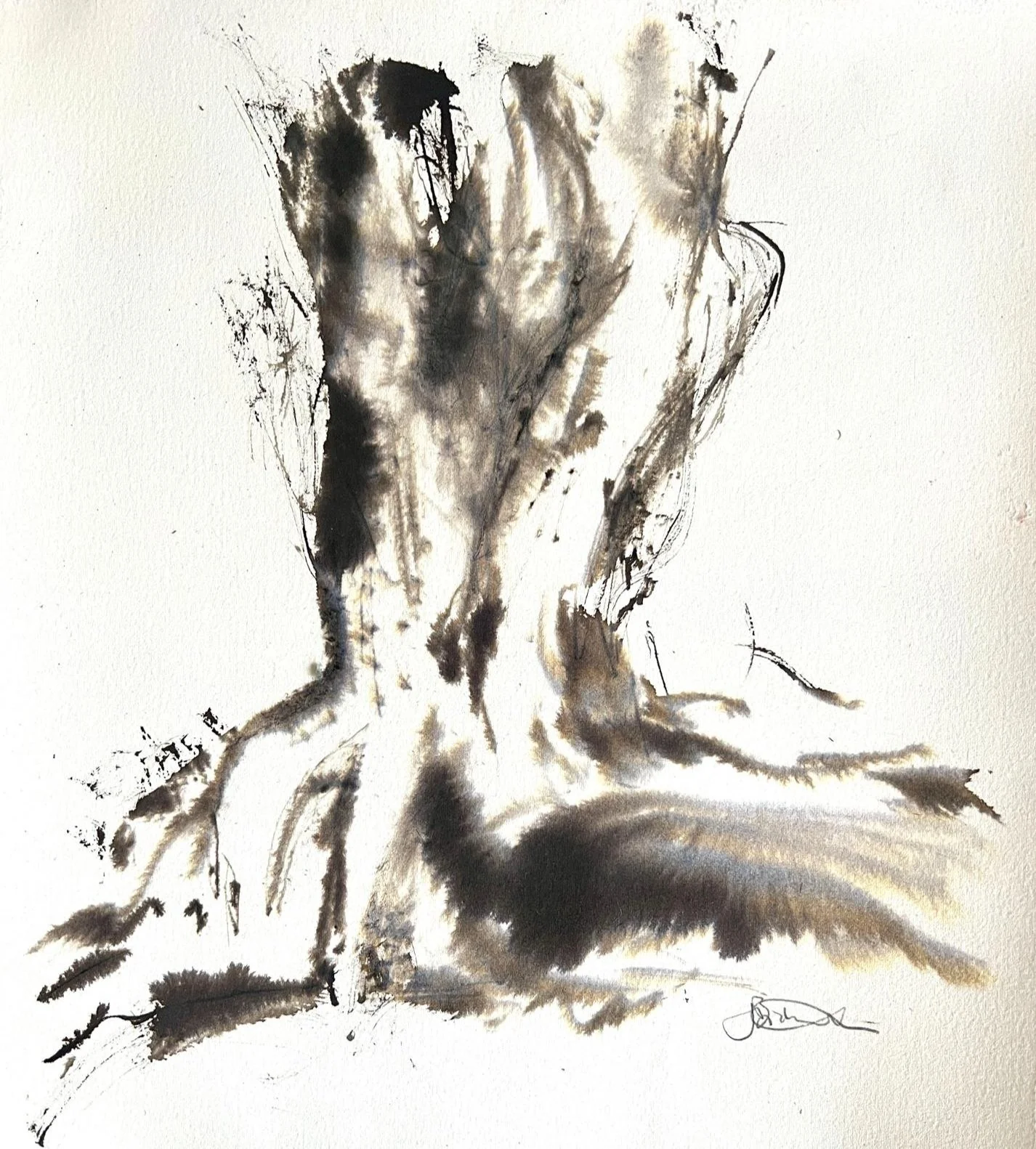 Hawthorn, Port Meadow  |  Ink  |  27x25cm | framed | £250