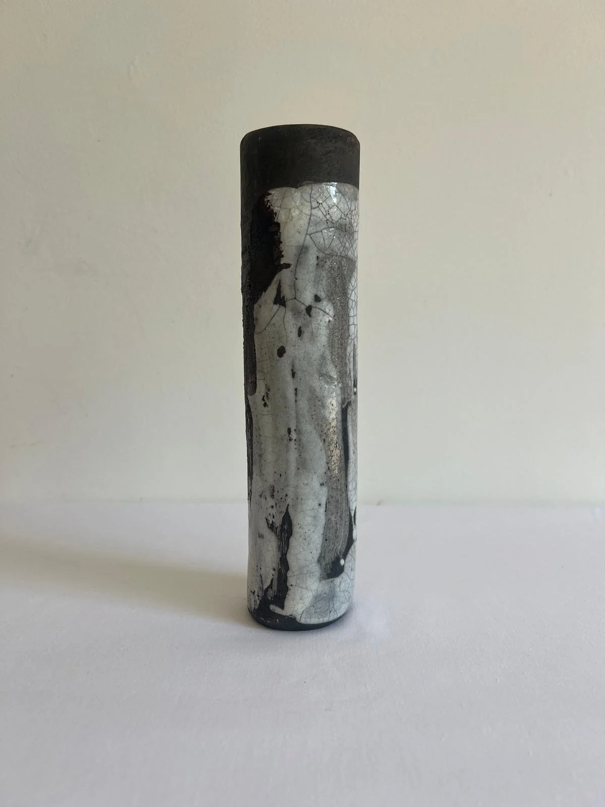 Tall vase | Slab-built | Raku glaze
