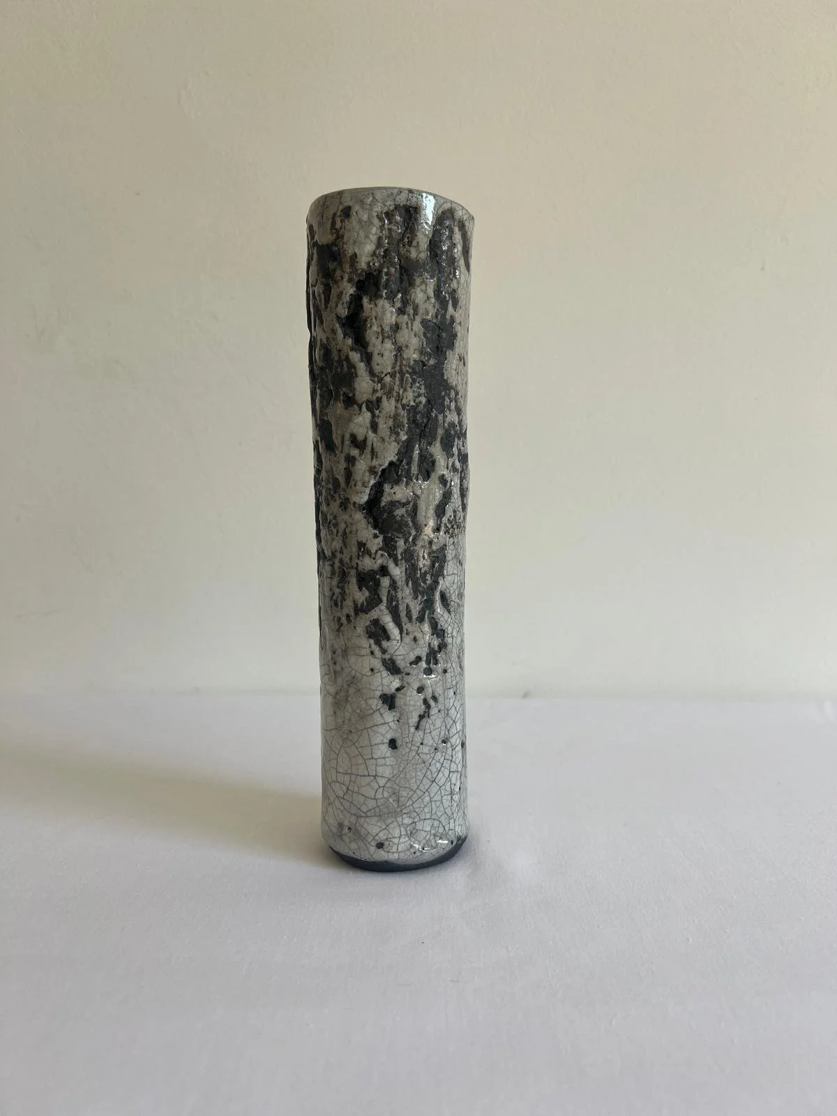 Tall vase | Slab-built | Raku glaze