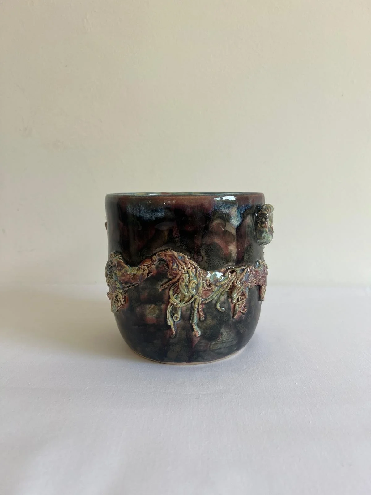 Pot | Thrown and altered | Stoneware glazes