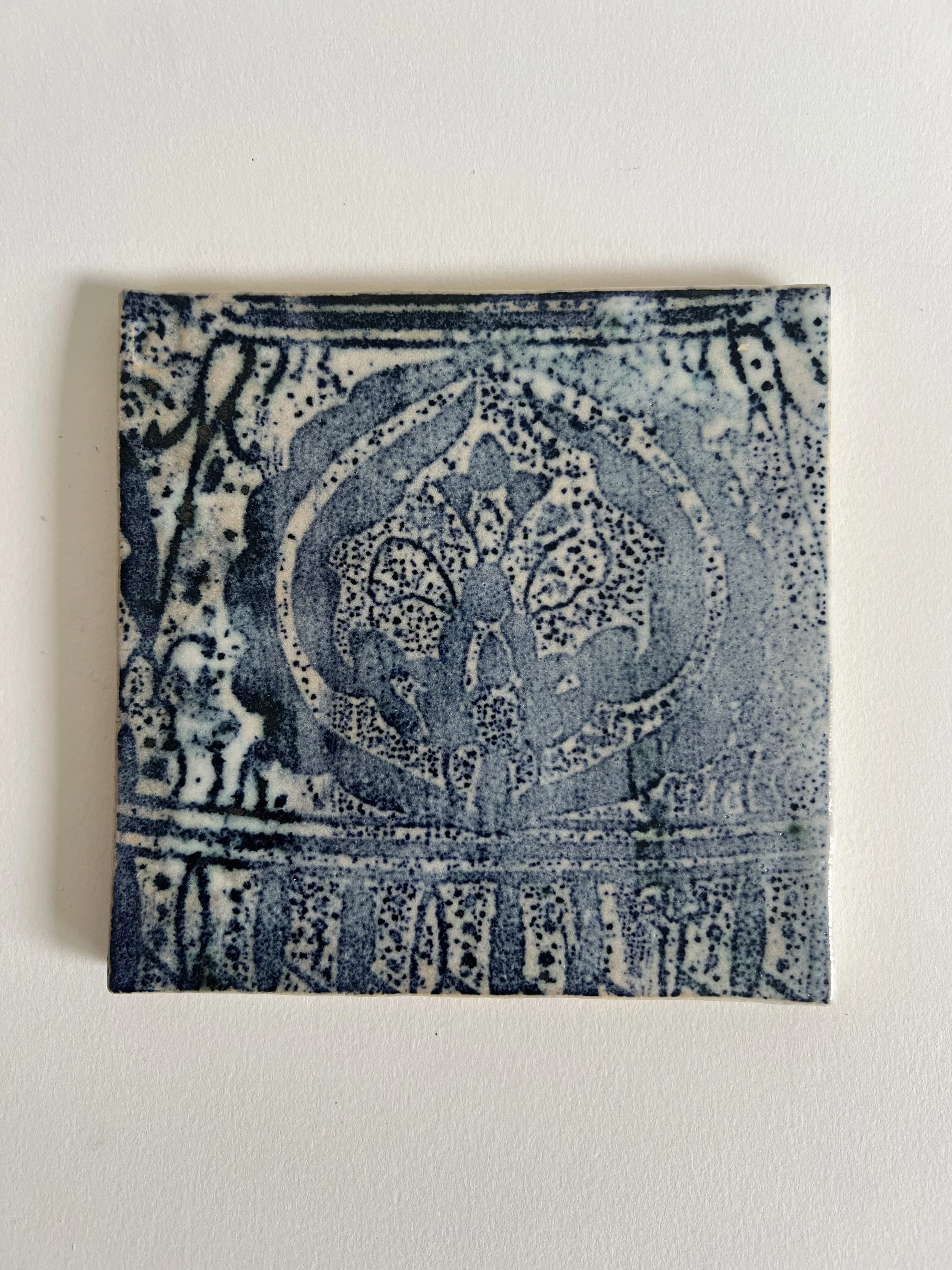 Tunisian tile 1 | Oxide transfer | Stoneware | 14x14cm | £25