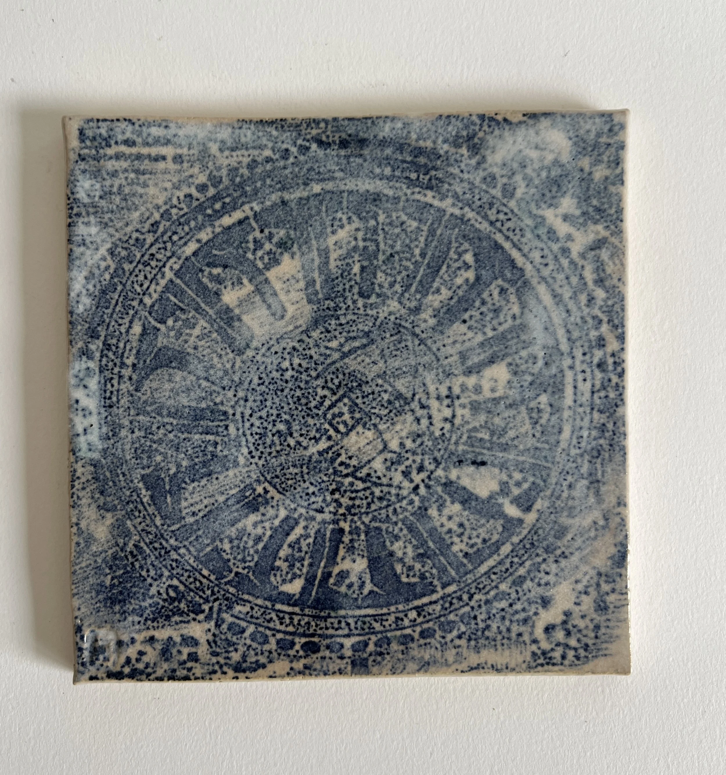 Tunisian tile 2 | Oxide transfer | Stoneware | 14x14cm | £25