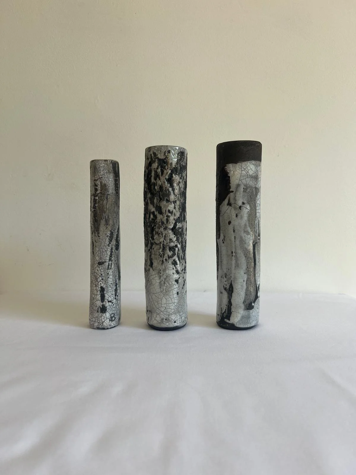 Tall vase | Slab-built | Raku glaze