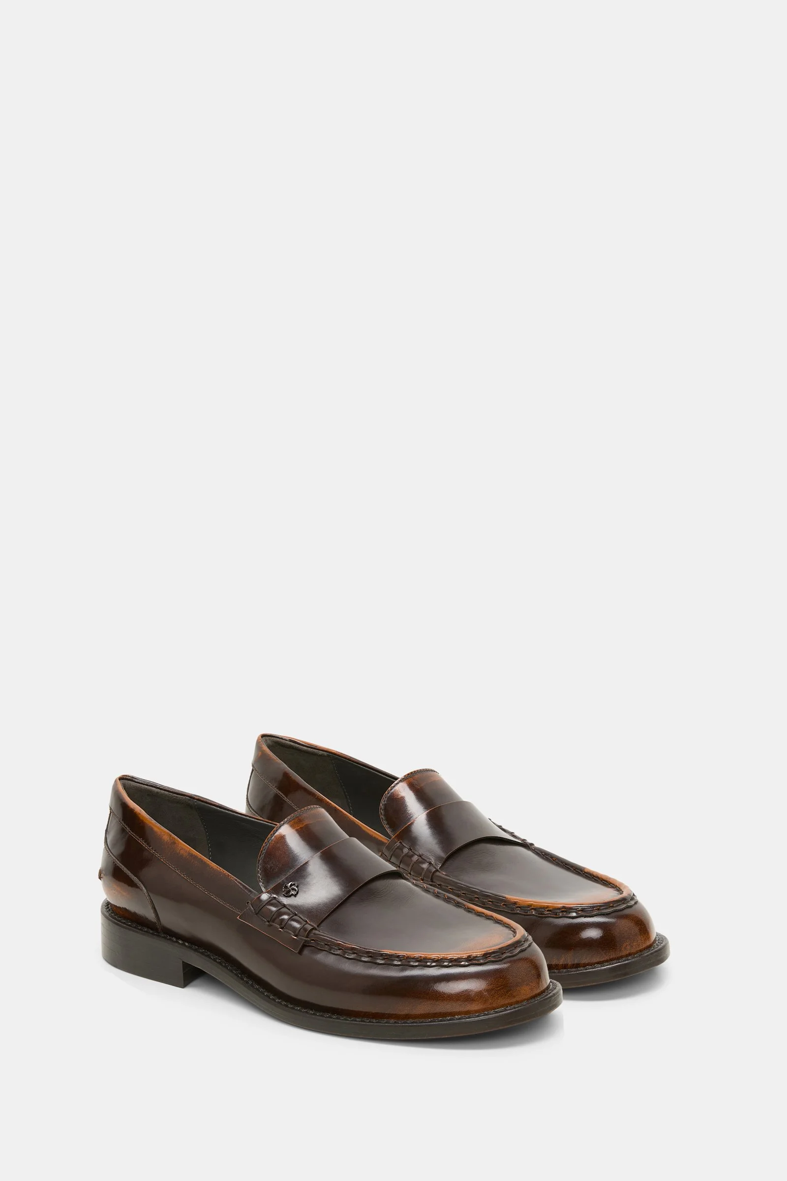 DOROTHEE SCHUMACHER | VINTAGE SHINE Loafer aus gebürstetem Leder – Brown Brush Off