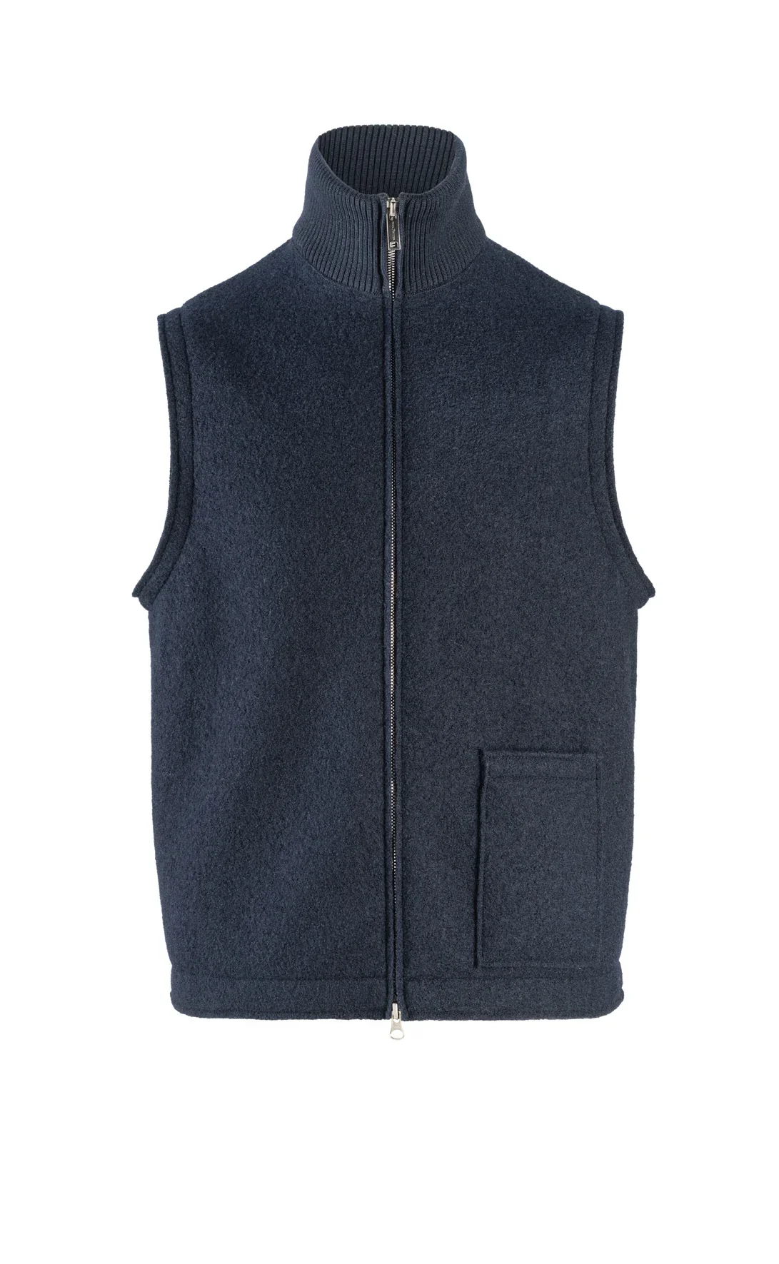 PHIL PETTER | Zippgilet aus Merino-Wollwalk – Relaxed Fit | Navy