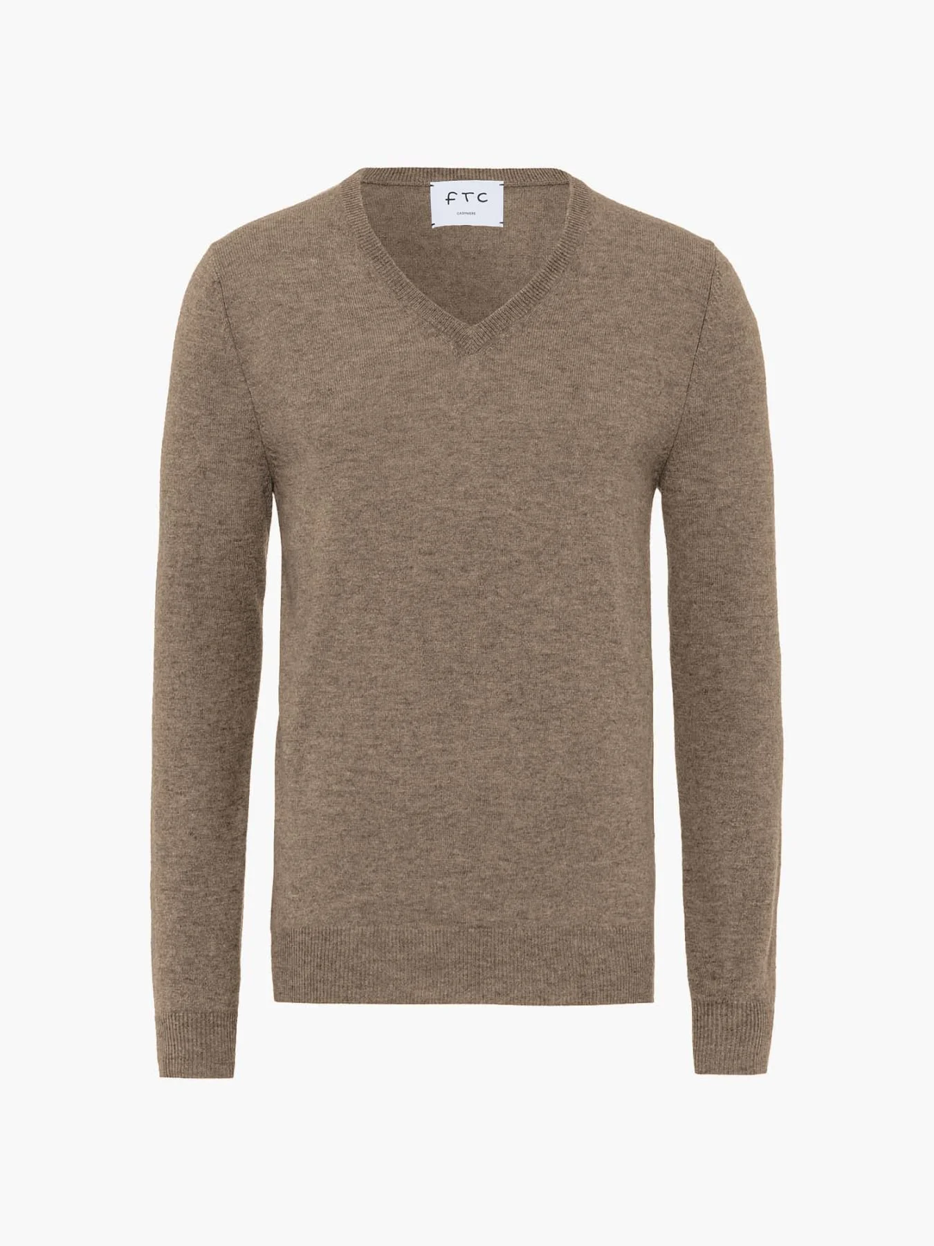 FTC | V-Neck Pullover aus 100 % Kaschmir – Truffle